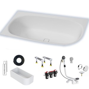Hoesch iSENSI 1800x800x450 mm Eck-Badewanne Einbaubadewanne Links Weiß 3849.010