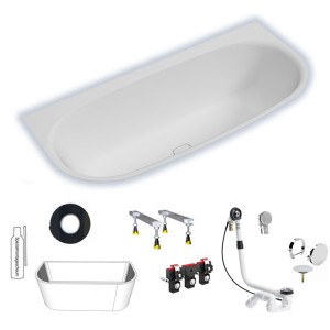 Hoesch iSENSI 1800x800x450 mm Vorwand-Badewanne Einbaubadewanne Weiß 3848.010