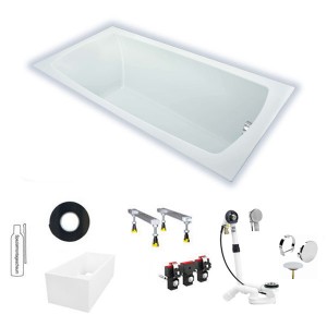 Hoesch Largo 1700x750x480 mm Rechteckbadewanne Einbaubadewanne Weiß 3707.010