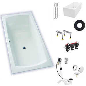 Hoesch Largo 1800x800x480 mm Rechteckbadewanne Einbaubadewanne Weiß 3696.010