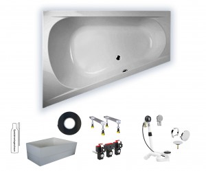 Hoesch ProCasa links 180x140x70x44 Trapez-Badewanne 3292.010