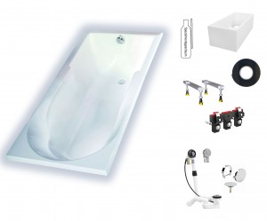 Hoesch Spectra 1700x800 Badewanne mit Duschzone 3665.010