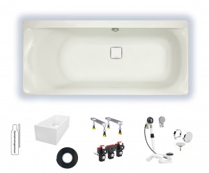 Hoesch Thasos 1800x800 Rechteck Badewanne Acryl weiß 3741.010