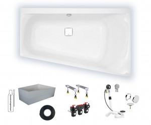 Hoesch Thasos rechts 1750x1100 Trapez-Badewanne Acryl 3748.010