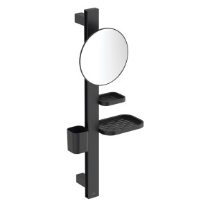 IS Beauty Bar Accessoires-Kombi. Alu+ S700 mit Spiegel d:200mm Silk Black