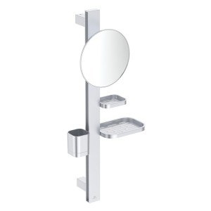 IS Beauty Bar Accessoires-Kombi. Alu+ S700 mit Spiegel d:200mm Silver