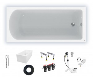 Ideal Standard HOTLINE NEU 1600x700x465mm, Körperform-Badewanne Weiß