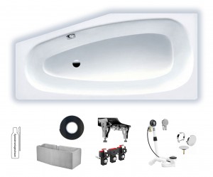 Kaldewei Advantage Mini rechts 1570x750 Raumsparwanne 224600010001