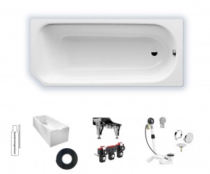 Kaldewei Advantage Saniform V1 1600x700 Badewanne Stahl-Email 192100010001