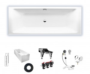 Kaldewei Ambiente Puro Duo 1800x800 Stahl-Email Badewanne 266400010001