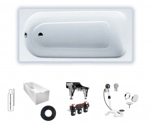 Kaldewei Saniform Plus 1500x700 Badewanne Stahl-Email 111600010001
