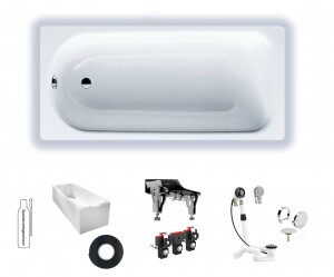 Kaldewei Saniform Plus 1800x800x430 Rechteck Badewanne alpinweiß 112800010001
