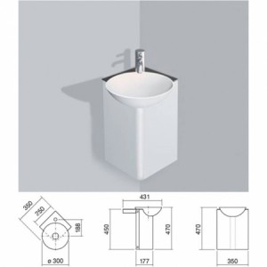 Alape Waschplatz Insert5 5245000 Anthrazit Braun