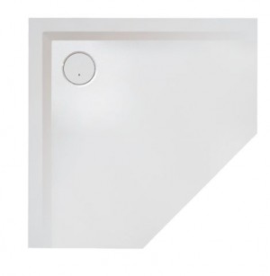 Hoesch Duschwanne Muna Fünfeck 900x900x30 mit Antirutsch, Material Solique, weiß