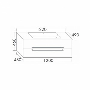 Burgbad Bel Glas-Waschtisch + Unterschrank 1220 PG4  