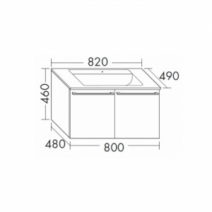 Burgbad Bel Glas-Waschtisch + Unterschrank 820 PG4  