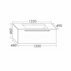 Burgbad Bel Glas-Waschtisch + Unterschrank 1220 PG3  