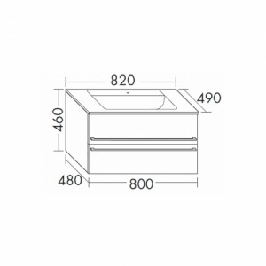 Burgbad Bel Glas-Waschtisch + Unterschrank 820 PG4  