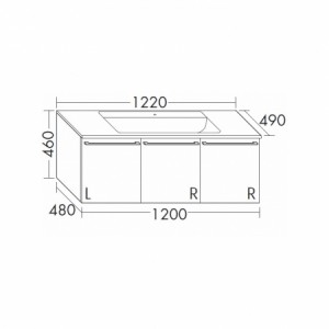 Burgbad Bel Glas-Waschtisch + Unterschrank 1220 PG4  
