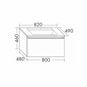 Burgbad Bel Glas-Waschtisch + Unterschrank 820 PG4  