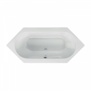 Acryl-Badewanne Andros 200 x 90 x 46cm weiss Bodenlänge 123cm, 250 Liter