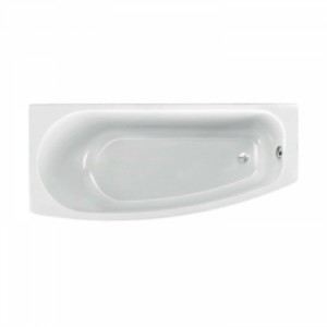 Acryl-Badewanne Compact 169 x 74 x 43cm weiss links Bodenlänge 132cm, 218 Liter