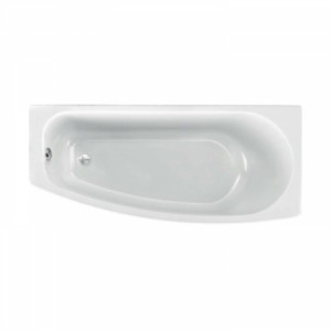 Acryl-Badewanne Compact 169 x 74 x 43cm weiss rechts Bodenlänge 132cm, 218 Liter