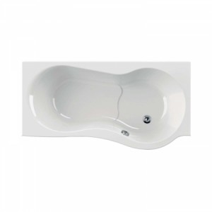 Acryl-Duschbadewanne Flora 170 x 75/90 x 43/40cm weiss re. Bodenlänge 130cm, 210 Liter