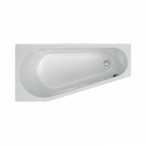 Acryl-Badewanne Hiddensee 160 x 80 x 39,5cm weiss links Bodenlänge 120cm, 170 Liter
