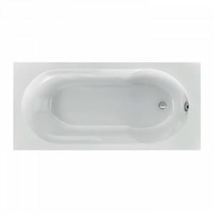 Acryl-Badewanne Julia 160 x 75 x 43,5cm weiss Bodenlänge 124,5cm, 195 Liter