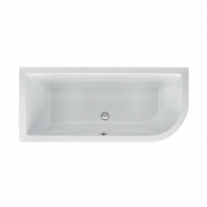 Acryl-Eckvorwandbadewanne Lupor 180 x 80 x 50cm weiss links Bodenlänge 130cm, 250 Liter