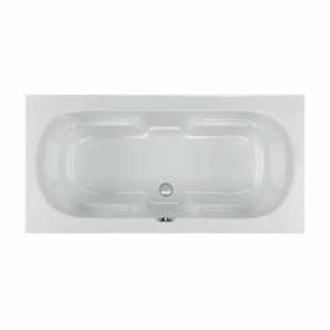 Acryl-Badewanne Miranda 180 x 90 x 48,5cm weiss Bodenlänge 131,5cm, 290 Liter