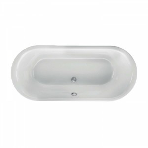 Acryl-Badewanne Metauro 180 x 80 x 40cm weiss Bodenlänge 134,5cm, 215 Liter