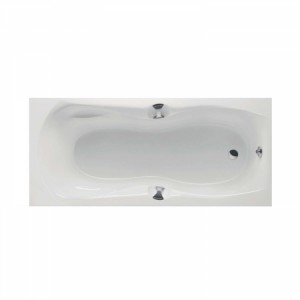 Acryl-Badewanne Tulu 180 x 80 x 45cm weiss mit Griffe Bodenlänge 140cm, 240 Liter