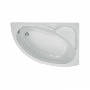 Acryl-Badewanne Wien 154 x 100 x 40cm weiss rechts Bodenlänge 120cm, 190 Liter