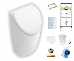 Villeroy & Boch O.novo Absaug-Urinal Set mit Deckel weiß