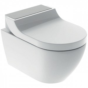 Geberit AquaClean Tuma Comfort WC-Komplettanlage Wand-WC Edelstahl gebürstet