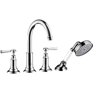 Hansgrohe 4-Loch Wannenarmatur Axor Montreux F-Set f.Wannenrand chrom m.Hebelgriffen