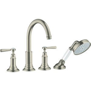 Hansgrohe 4-Loch Wannenarmatur Axor Montreux F-Set f.Wannenrand BN m.Hebelgriffen
