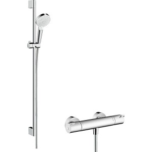 Hansgrohe Brausenkombi Crometta Vario/ Ecostat 1001 CL/Unica 900mm weiss/chrom