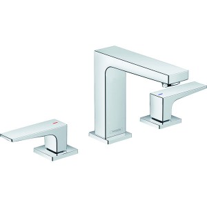 Hansgrohe 3-Loch Waschtischarmatur 110 Metropol chrom mit Push-Open Ablaufgarnitur