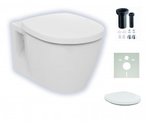 Ideal Standard Connect spülrandloses, wandhängendes Tiefspül-WC mit Ideal Plus-Beschichtung E8174MA