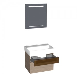 Burgbad Yumo Set 670 mit Leuchtspiegel und Glaselement (SFLD067)