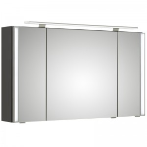 Pelipal S26 neutraler Spiegelschrank 1200 mit seitlichem Lichtprofil und Aufsatzleuchte