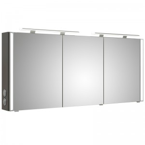 Pelipal S26 neutraler Spiegelschrank 1600 mit seitlichem Lichtprofil und Aufsatzleuchte