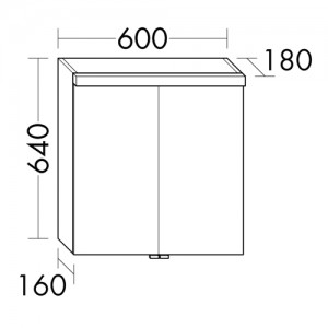 Burgbad Orell Spiegelschrank mit horizontaler LED-Aufsatzleuchte 600 PG3 (SPLA060)
