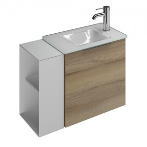 Burgbad Eqio Gästebad Glas-Waschtisch inkl. Waschtischunterschrank 710 (SFPH071)
