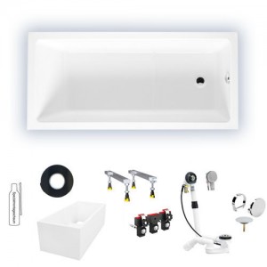 Riho Rechteck-Badewanne Lusso Plus 170x80 cm / weiß BA12005