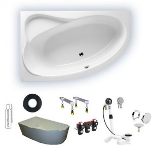 Riho Eck-Badewanne Lyra 153,5x100,5 cm R / weiß BA67005