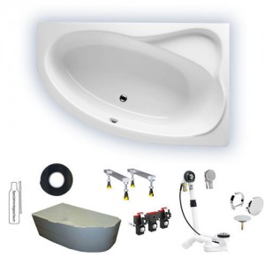 Riho Eck-Badewanne Lyra 153,5x100,5 cm L / weiß BA68005